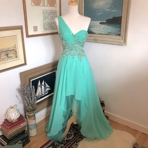 Tiffany High-Low Evening Prom Gown